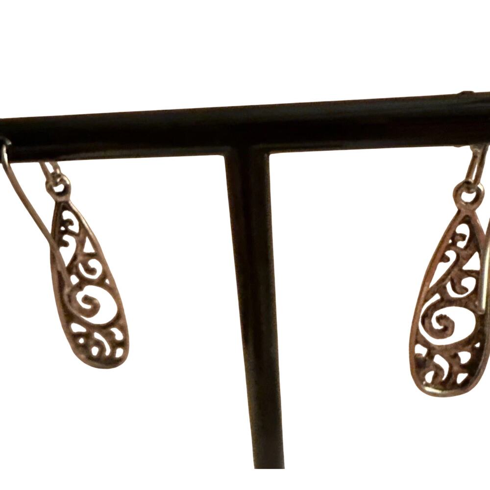 Silvery Dangle Earrings - Picture 4 of 4